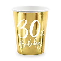 Стаканы 30th Birthday золото 6шт