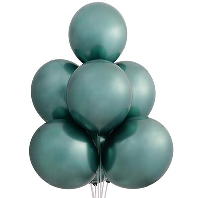 Шарики из латекса Шары 30см хром зеленые Весёлая Затея