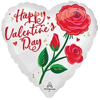 Валентинов День Шар сердце 45см HVD Роза сияние сатин 1202-4381