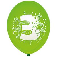 Цифры и числа Шары с рисунком цифра "3" 30см, 5шт 1111-0809