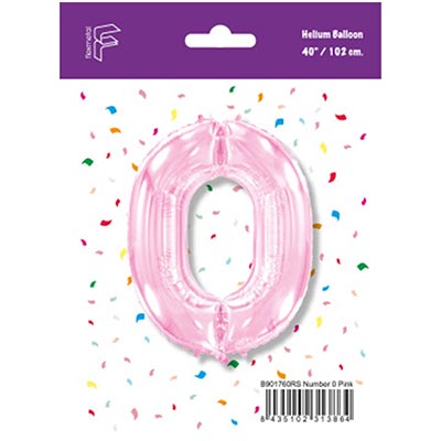 Шарики из фольги Шарик цифра "0", 101см Pink