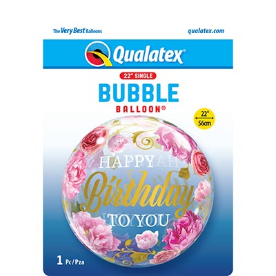 Bubble Шар BUBBLE 56см HB Пионы розовые