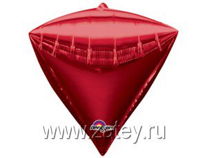 Шар 3D АЛМАЗ без рис. 43см Металлик Red