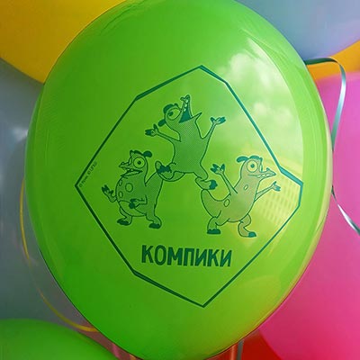 Шарики из латекса Шары 35см с рисунком Доктор Динозавров