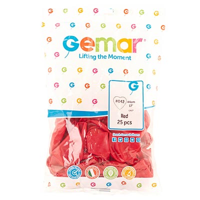 Шарики из латекса Шары Сердце 44см Кристалл Красное