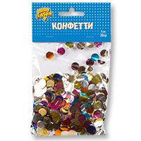 Многоцветное Ассорти Конфетти Круги фольга ассорти, 1 см, 20г 1501-4101