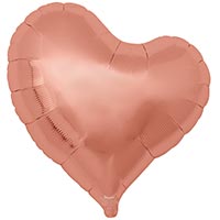Розовое Золото Шар Сердце изгиб 45см Metallic Rose Gold 1204-1701