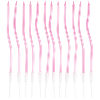 Свечи Волны розовые 13см 12шт