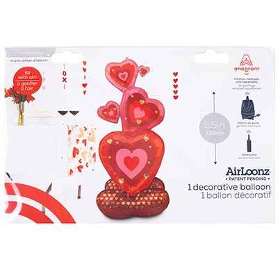 Шарики из фольги Шар напольный Сердца красные, под воздух