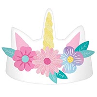 Единорог Короны бумажные Единорог с цветами 8 шт 1501-6215