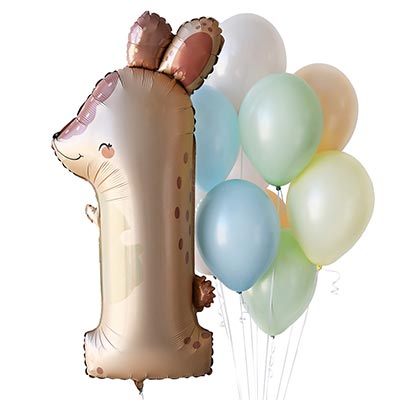 Шарики из фольги Шар цифра 1 Зайка, 97см