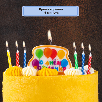 Свечи для торта Свечи для торта 12шт + Табличка Шары СДР