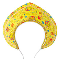 Цветы Любимым Кокошник-Ободок Узор желтый 1501-6481