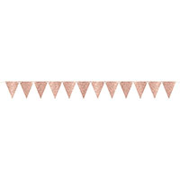 Гирлянда-вымпел Rose Gold блеск, 3м