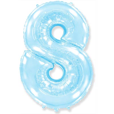 Шарики из фольги Шарик цифра "8", 101см Pastel Blue