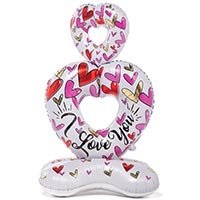 Шар фигура напольная Сердца белые ILY