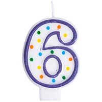 Свеча -цифра "6" 7,6см