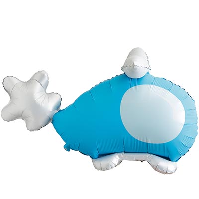 Шарики из фольги Шар фигура Вертолет голубой 3D