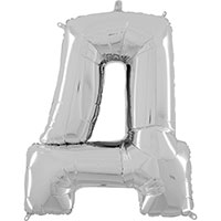 Шар буква "Д", 66см Silver