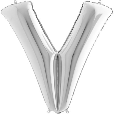Шар буква V 40" (100 см) Silver