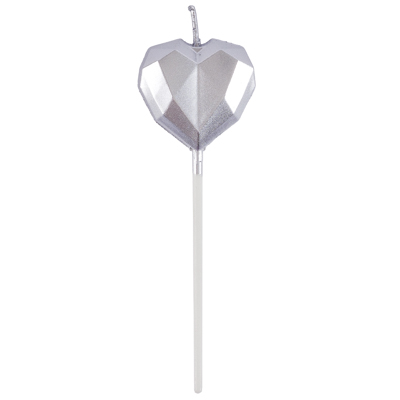 Валентинов День Свеча Сердце Диамант серебряное 3,5см 1502-6829