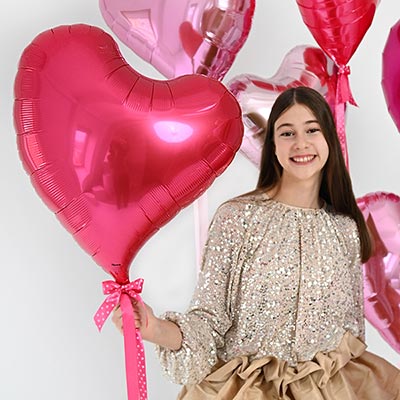 Шарики из фольги Шар Сердце изгиб 55см Metallic Rose Gold