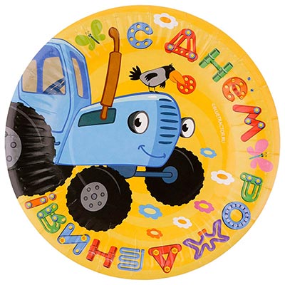 Тарелки Тарелка С ДР Синий Трактор 18см 6шт