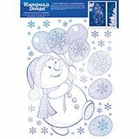 Наклейки Снеговичок с шариками