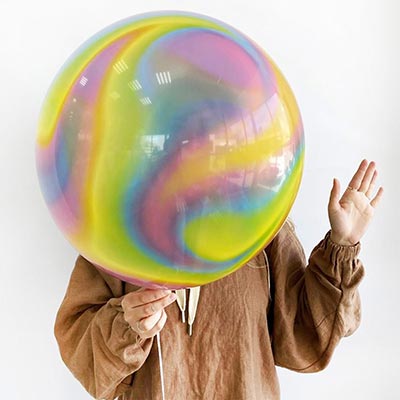 Bubble Шар BUBBLE 56см Узор радужный пастель