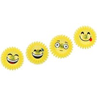 Мяч с шипами светящ Эмоции Смайлик 7см