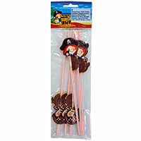 Трубочка для кокт Пираты 24см 6шт