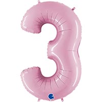 Шар цифра "3", 101см Пастель Pink