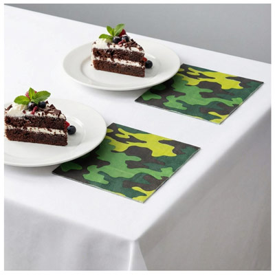 Салфетки Салфетки Камуфляж, 25 см, 12 штук