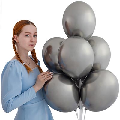 Шарики из латекса Шарик 32см, цвет 609 Хром Anthracite