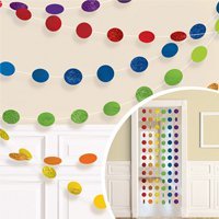 Радужная Гирлянда Круги радуга блеск 2,1м 6шт 1505-1211