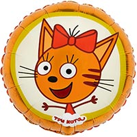 Шар 45см круг Три Кота Карамелька