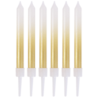 Золотая Свечи Градиент бел/золот перлам 8см 6шт 1502-6732