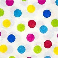 Салфетки Горошек мульти, 25 см, 12 штук