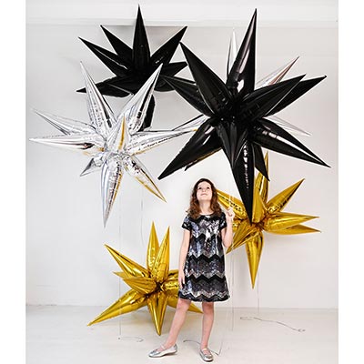 Шарики из фольги Шар 3D ЗВЕЗДА Составная Gold 127см