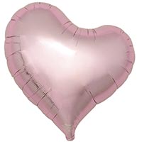Розовая Шар Сердце изгиб 55см Met. Light Pink 1204-1703