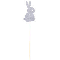 Серебряная Топпер Заяц серебро блеск 38см 1502-6065