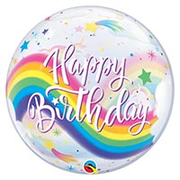 Шар BUBBLE 56см HB Единорог Радуга