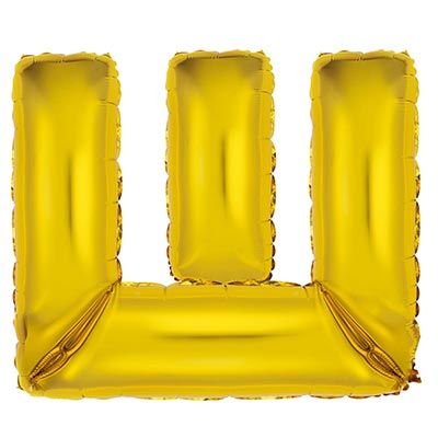 Шарики из фольги Шар Мини буква "Ш", 36см Gold