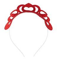 Валентинов День Ободок Тиара Сердце красное блеск 1501-6228