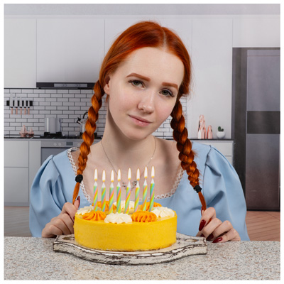 Свечи для торта Свечи Радужная Пастель с подст 8см 8шт