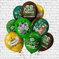 Камуфляж Шары 30см, Весёлое 23 февраля 1103-2875