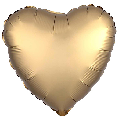 Шарики из фольги Шар сердце 45см Сатин Gold