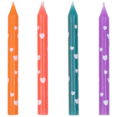 Свечи для торта Свечи для торта Сердца, 12 штук