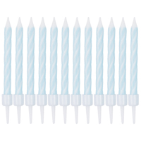 Свечи Спирали с подст Голубые 6см 12шт