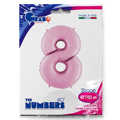Шар цифра "8", 101см Пастель Pink